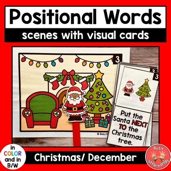 Positional Words- Santas- Christmas - Preschool, Kindergarten, Special Ed