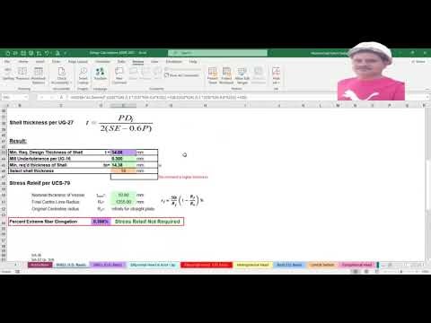 ASME Sec. VIII Div-1 Pressure Vessel Calculator On MS Excel Sheet By Engr Fahim Sadiq 00923006924060
