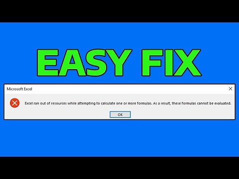 How To Fix Excel Ran Out of Resources While Attempting to Calculate One or More Formulas