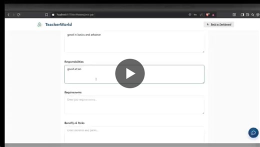 TeacherWorld Demo: Profile Creation Job Application | Abhishek P posted on the topic | LinkedIn