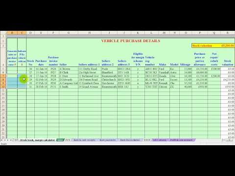 Used car dealer accounts templates