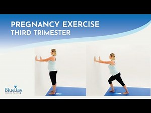 Standing Calf Stretch At Wall | Third Trimester Pregnancy Exercise