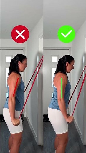 📌 Triceps Form Check ✅ vs ❌ | Band Pushdowns at Home 🏡 | Do It Right 💪, Avoid Injury 💥