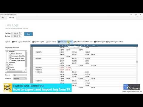 Importing and Exporting Logs from the Device - Touchlink Time Recorder Software