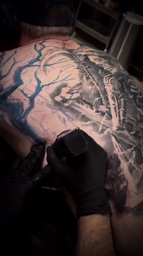 Quick peek of a really fun project in progress. I had a chance to spend a few days on this recently. What do you think so far? . #carlostorresart #inkeeze #blackandgreytattoo #fyp #bishoprotary | Carlos Torres Art