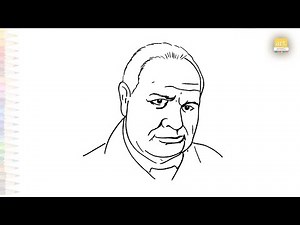 Sir Winston Churchill drawing easy | Art tutorial | How to draw Winston Churchill step by step