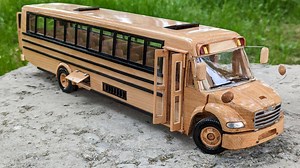 Wood Bus - Freightliner M2 106 Thomas SAF-T Liner C2 School Bus - Awesome Woodcraft