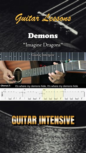 Demons - Imagine Dragons - Easy guitar chords #demons #imaginedragons #guitarintensive #martinguitar #chordgitar #acousticguitar #acousticcover #acoustic #tutorialgitarmudah #tutorialgitar | Guitar Intensive