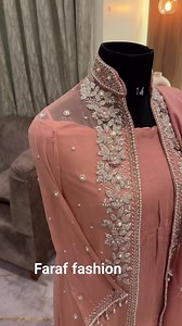 Fabric:pure Chiffon Pre order pure organza Dupatta with scallop chiffon jacket up and down pattern whole handworked unstitched muslim bottom and inner | Faraf Fashion House