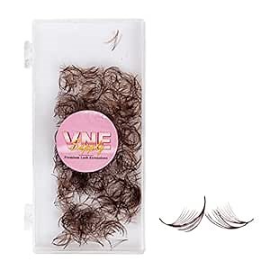 VNE 500 Fans Colorful Lash Extensions | Premade Volume Lash Extensions | Premade Mega Volume Fans | Colored Lash Extension | Russian Volume Eyelash Extensions |6D, Brown, C Curl, 14 mm
