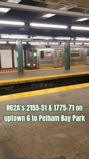 NYCS: #R62A on uptown 6 arriving @ Hunts Point Ave #mta #youtubeshorts #nycsubway #southbronx