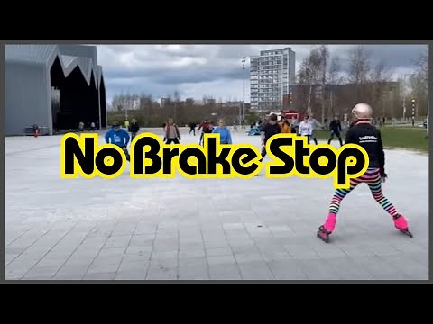 Beginner Inline Skate Tutorial How to Stop on Rollerblades without a Heel Brake & easier than T-stop