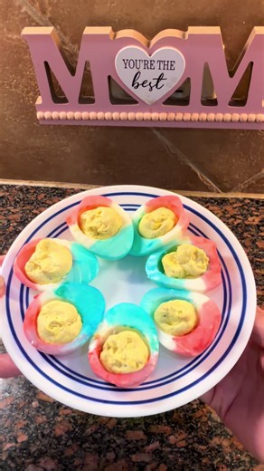 Red White & Blue Deviled Eggs Recipe for Fourth of July