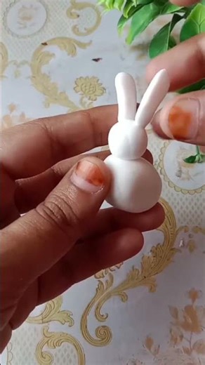 easy rabbit 🐇 making with clay art for kids #clay #shorts #ytshorts
