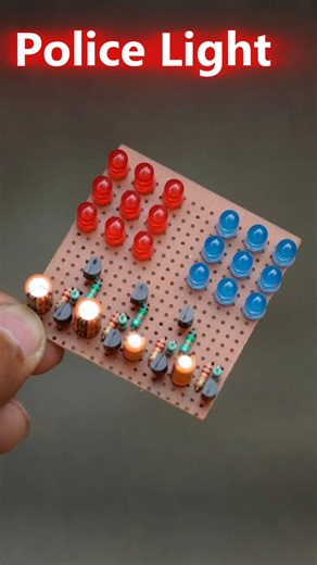 Police Light using Transistor #electronics #electronicsprojects #diyelectronics #electronicsproject #reels | Electric 2.0