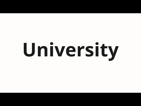 How to pronounce University