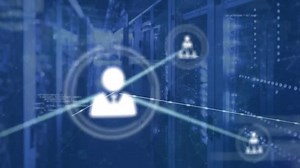 Animation Profile Icons Network Connecting Lines Coding Server Room Digital