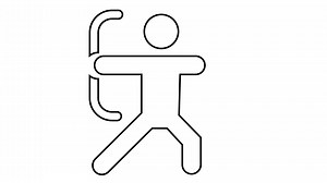 Download Animation of line sketch of archery athlete icon for free