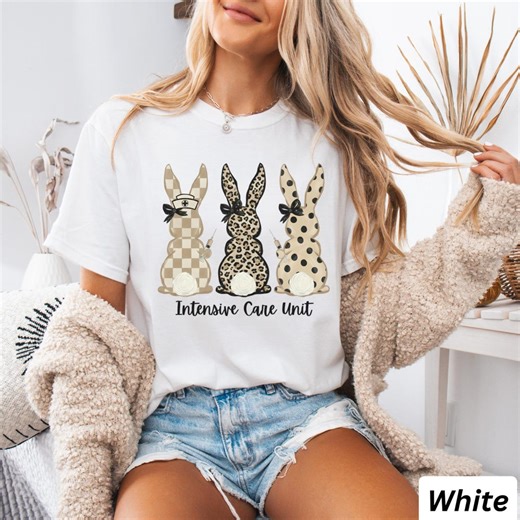 Groupe d'infirmières de l'unité de soins intensifs Chemise de Pâques assortie Couleurs confort Noeud de coquette Semaine des infirmières des soins intensifs Cadeau pour collègue T-shirt Cadeau pour infirmière Équipe en vrac - Etsy France