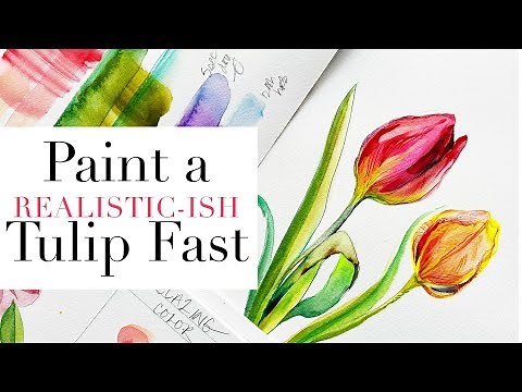 Beginner Friendly Realistic Tulip in Watercolor (Step by Step)