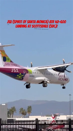 JSX (Spirit of Santa Monica) ATR 42-600 landing at Scottsdale (SDL)!