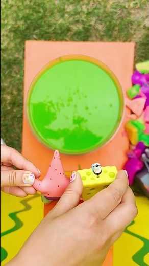 spongebob & patrick dive into slime!! #shorts