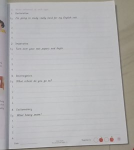 Write sentences of each type:Declarative. Eg: I'm going to st... | Filo