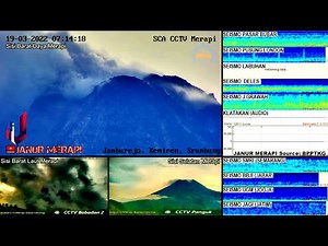 Rekaman Malam Hingga Siang 19 Maret 2022 Live Merapi - Indonesia's Mount Merapi - Volcano Eruption