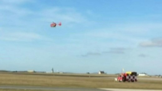 Air ambulance at RAF Valley Red Arrows jet crash site