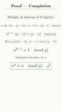 Fermat's Little Theorem proved + application 🔥 #math #shorts
