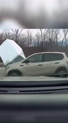 fridge falls off car and slides across the road!!! #automobile #collisioncam #funny #crash #memes