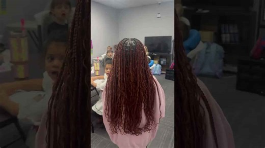 Amazing Red Box Braids Hairstyle for Kids