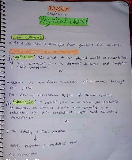 class 11||Notes||physics. chapter-1|||physical world