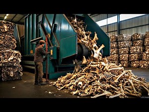 Incredible Recycling Process Animal Bones Crushing & T-Shirt and Bone Button Manufacturing