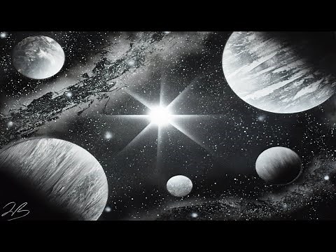 Black and White Galaxy SPRAY PAINT ART