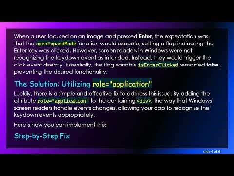 Accessibility Fix for AngularJS: Handling Screen Reader Keydown Events in Windows