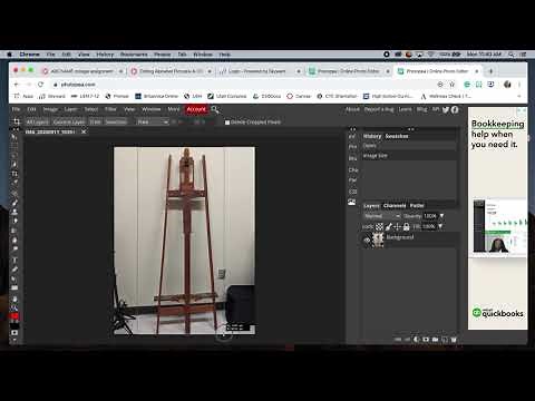Photopea Tutorial. Adding photos. Rotating, cropping, and blurring.