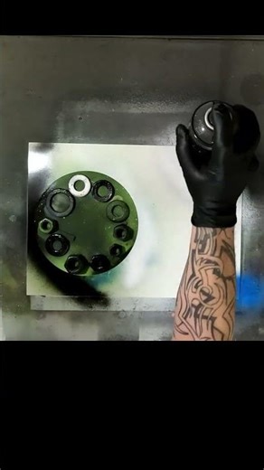 Emerald World – Spray Paint Planet Art | Peaceful Cosmic Creation