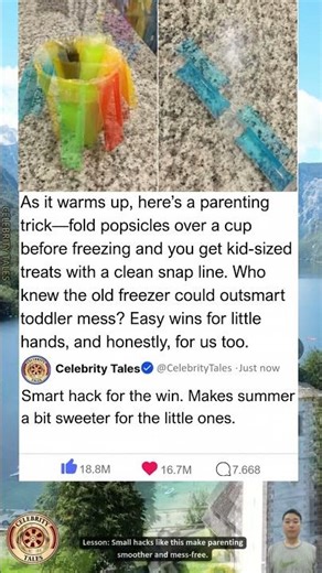 Clever Popsicle Hack for Toddlers: Fold Over a Cup for Easy, Clean Cuts