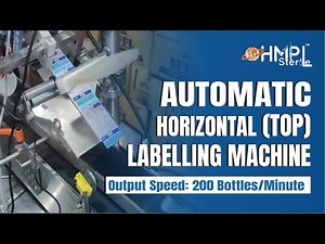 IV Bottle Labelling Machine | Automatic Horizontal Top Side Sticker Labelling Machine | HMPL Sterile