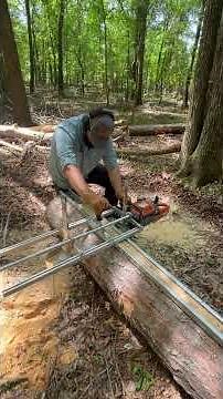 First log cut with Vevor Sawmill Attachment | Husqvarna 460 Rancher Setup & 3" Adjustment