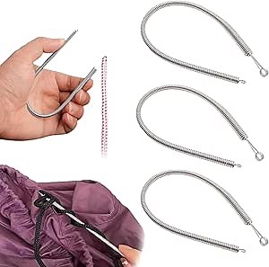 Spring Loop Threader,Bendable Cord Threading Tool,DIY Elastic Drawstring Threader,Hoodie Hoodie String Replacement Stringing Device,Flexible Rope Threader Clip for Drawstring on Pants