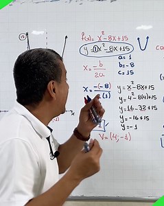 Función Cuadrática, encontrar el eje de simetría, vértice, puntos de corte con los ejes.#luiseduque #algebra #matematica | Luis Eduque