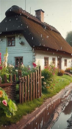 Hollyhock Haven: A Timeless Thatched Cottage in a Rustic Country Garden