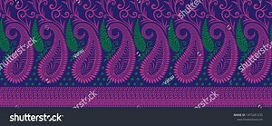 Seamless Paisley Border Pattern Abstract Background Stock Vector (Royalty Free) 1475281235 | Shutterstock