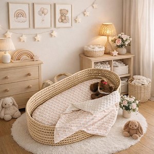 Rainbow Moses Basket Bedding Set | Nursery Crib Sheet & Blanket | Organic Cotton Bassinet Liner | Modern Boho Nursery Decor for Girls - Etsy
