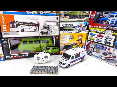 Unboxing Rc Ambulance First aid Car, City Bus Rescue, Rc Classic Car, Electric Police Car