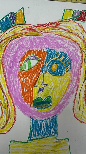 I’m absolutely amazed by my second grade artists! Drawing faces can be quite the challenge, but they are doing a fantastic job with their cubist inspired portraits. After learning about Pablo Picasso my artists practiced drawing eyes, noses, and mouths from all different perspectives and now their quirky characters are coming to life! I love how they have layered their oil pastels to fill their composition with color! | Art with Mrs. Robin | Facebook