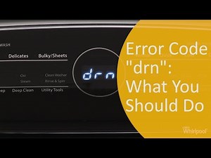 Cabrio Washer Error Code: drn | Whirlpool Appliance Repair and Maintenance Self Help Videos