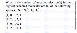 What is the number of unpaired electron(s) in the highest occup... | Filo